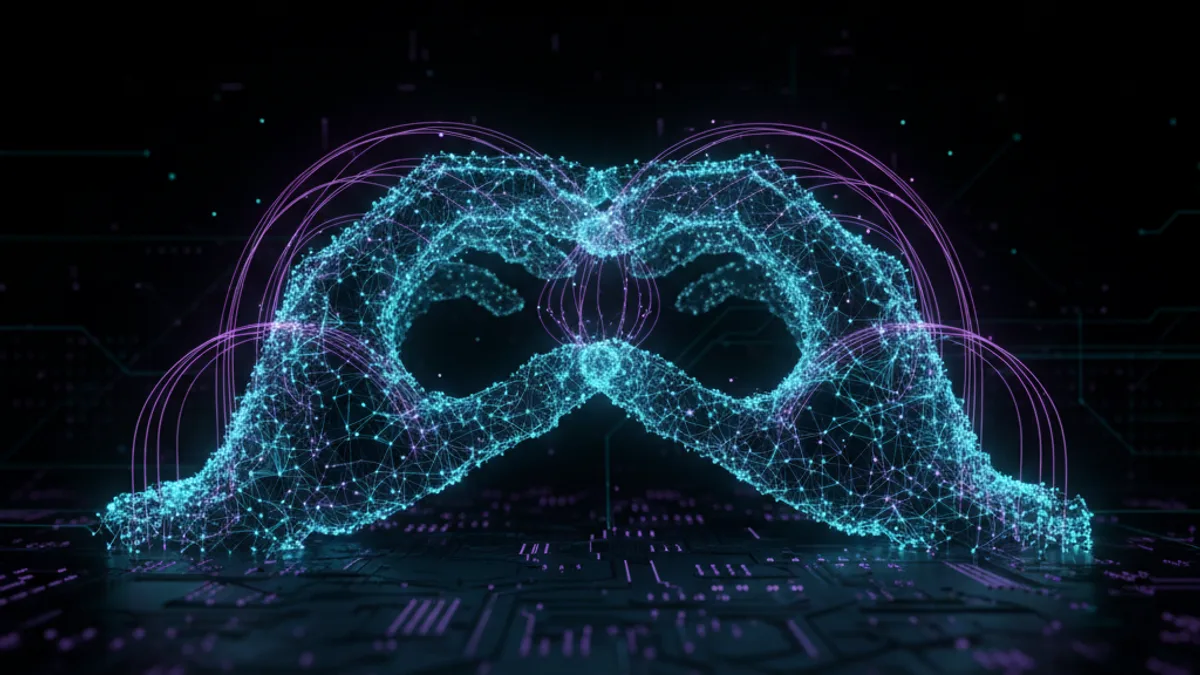 Abstract dark visualisation representing AI in Feel Good Friday in Northern Ireland