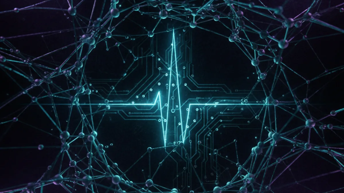 Abstract dark visualisation representing AI in Healthcare in Northern Ireland