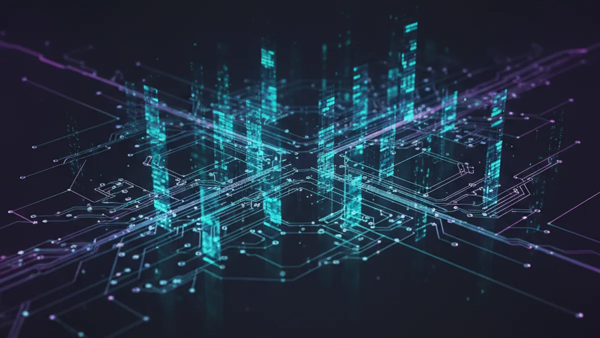 Abstract dark visualisation representing AI in Finance and Accountancy in Northern Ireland