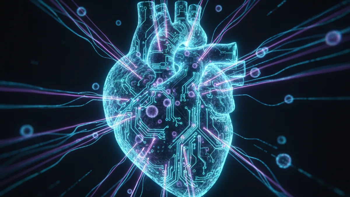 Abstract dark visualisation representing AI in Healthcare in Northern Ireland