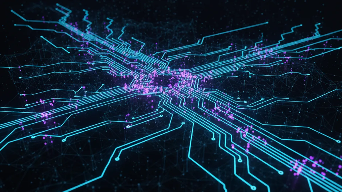 Abstract dark visualisation representing AI in Logistics and Freight in Northern Ireland