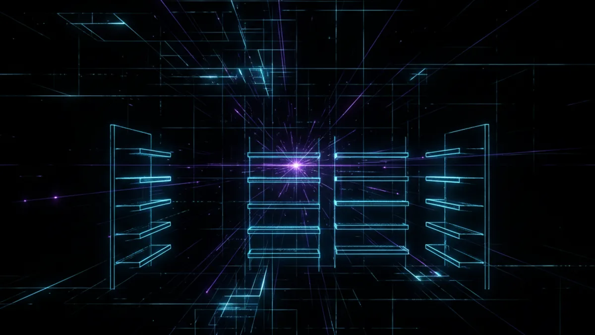 Abstract dark visualisation representing AI in Retail in Northern Ireland