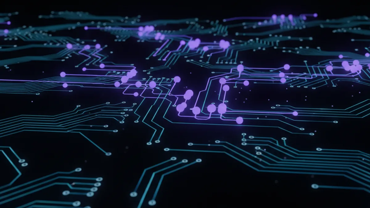 Abstract dark visualisation representing AI in Manufacturing in Northern Ireland
