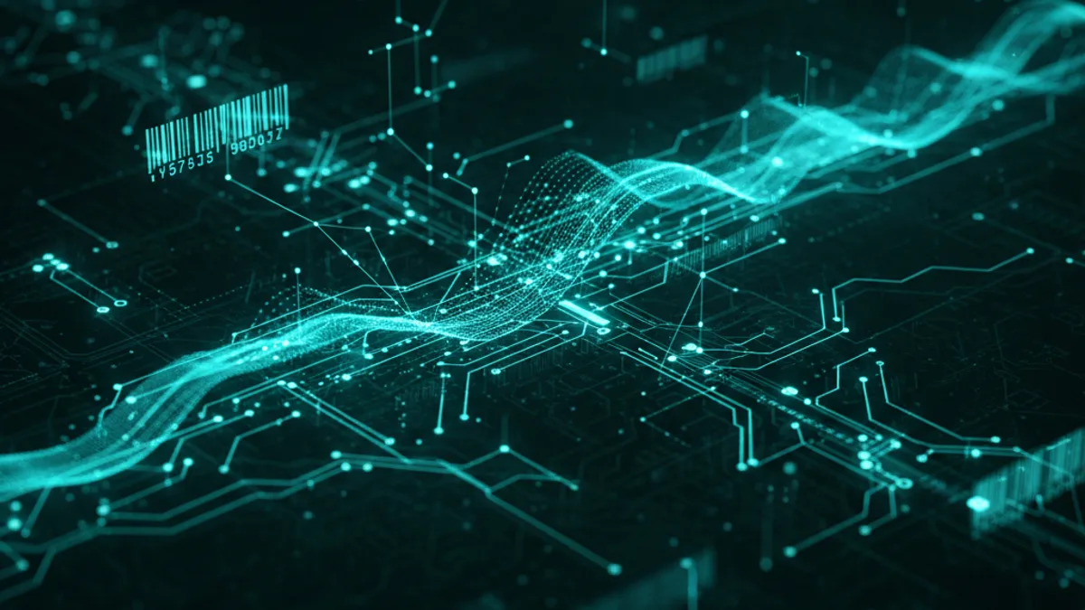 Abstract dark visualisation representing AI in Retail in Northern Ireland